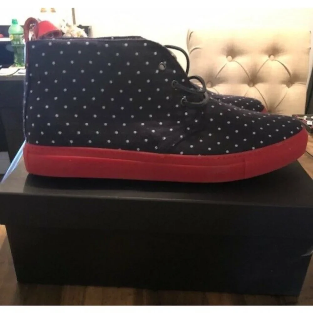 NWT $275 DEL TORO ALTO SUNBRELLA LEATHER DOT HIGH TOP CHUKKA SNEAKER US SIZE 18 - Picture 5 of 7